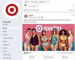 Screenshot of Target Advertisement for Swimwear on Facebook